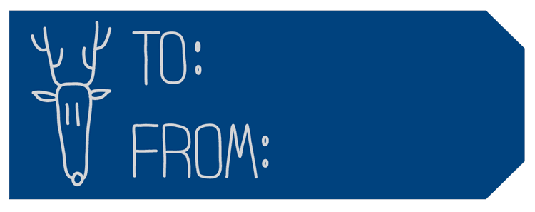 Christmas Line Drawings Reindeer Gift Tag