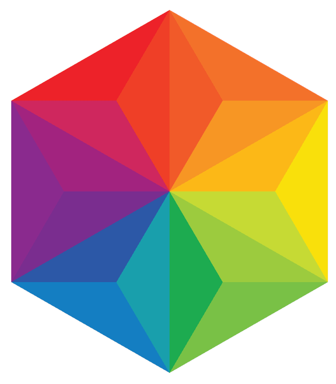 Rainbow Hexagon Colors