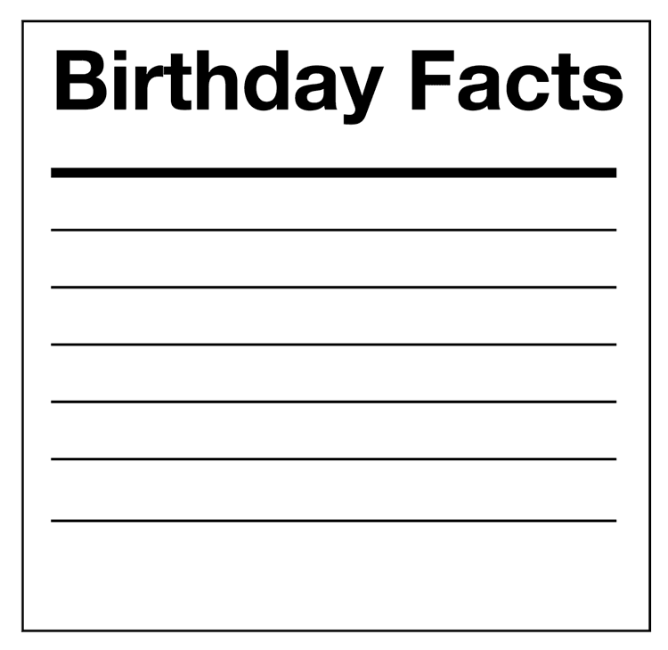 Birthday Facts - Blank