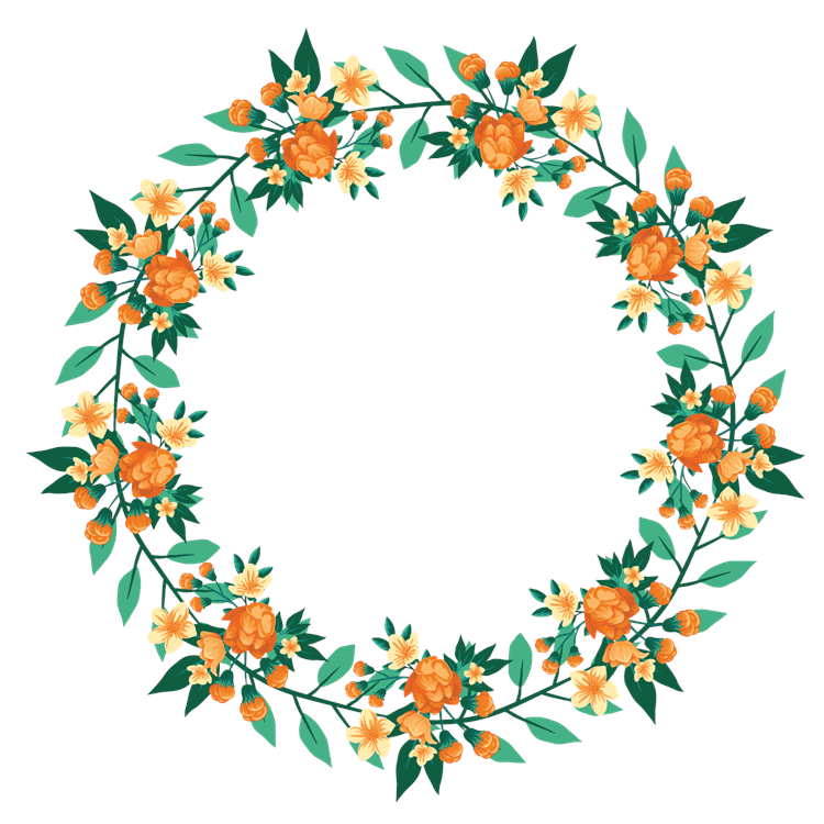 Orange Floral Border