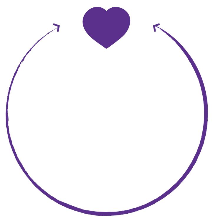 Purple Arrow Love Heart Frame