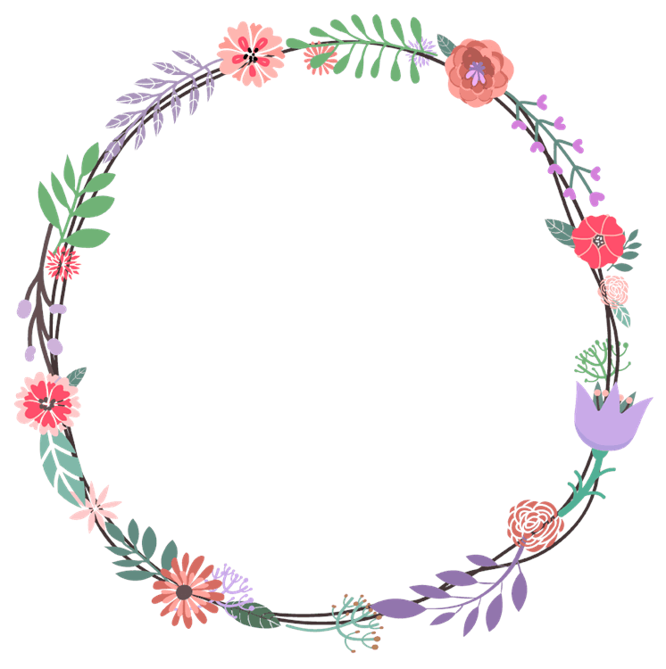 Violet Floral Frame