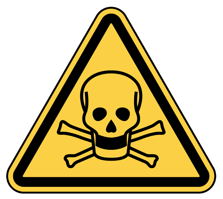 Warning Toxic Skull and Crossbones