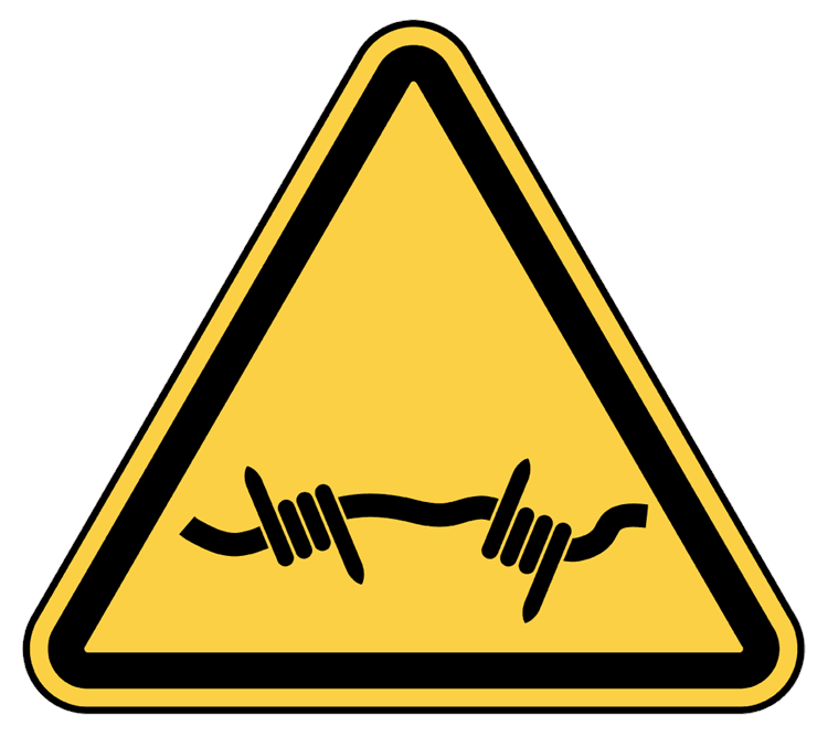 Barbed Wire Warning