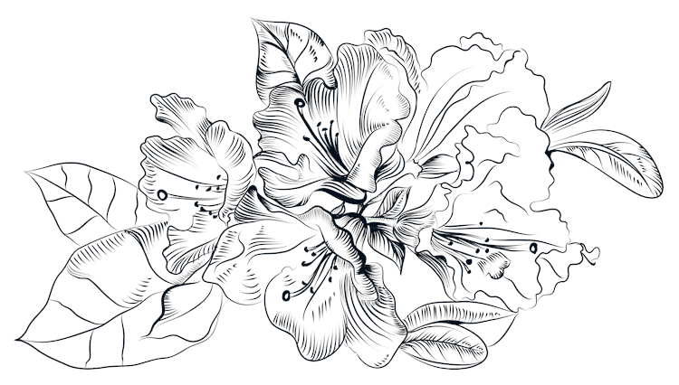 Ink Line Flower Bunch