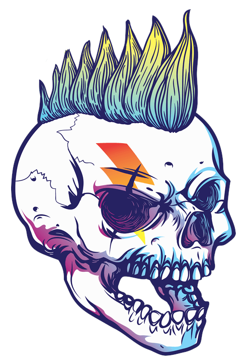 Mohawk Hair Skull