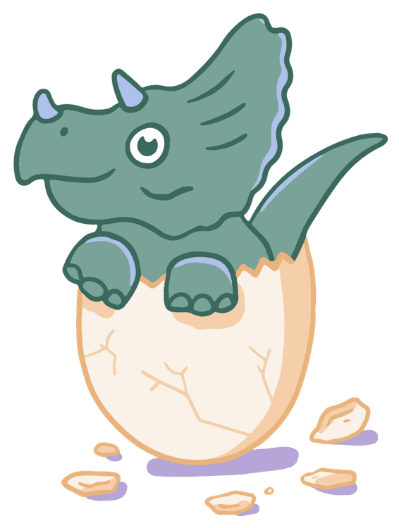 Hatching Triceratops Dinosaur