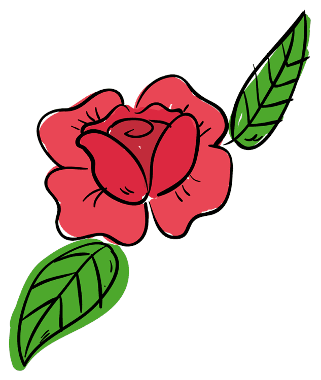 Line Drawn Rose Flower