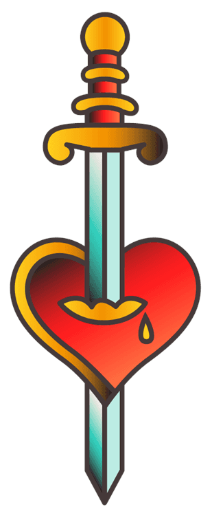 Stabbed Heart Tattoo