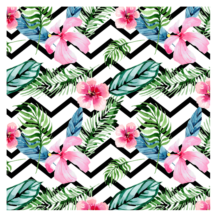 Tropical Zigzag Flower Pattern