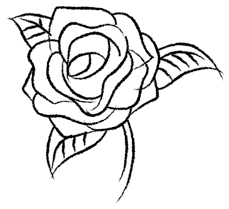 Ink Rose Flower