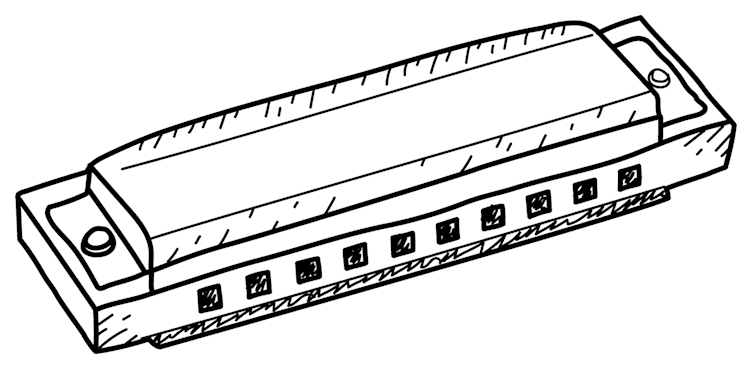 Hand Drawn Harmonica
