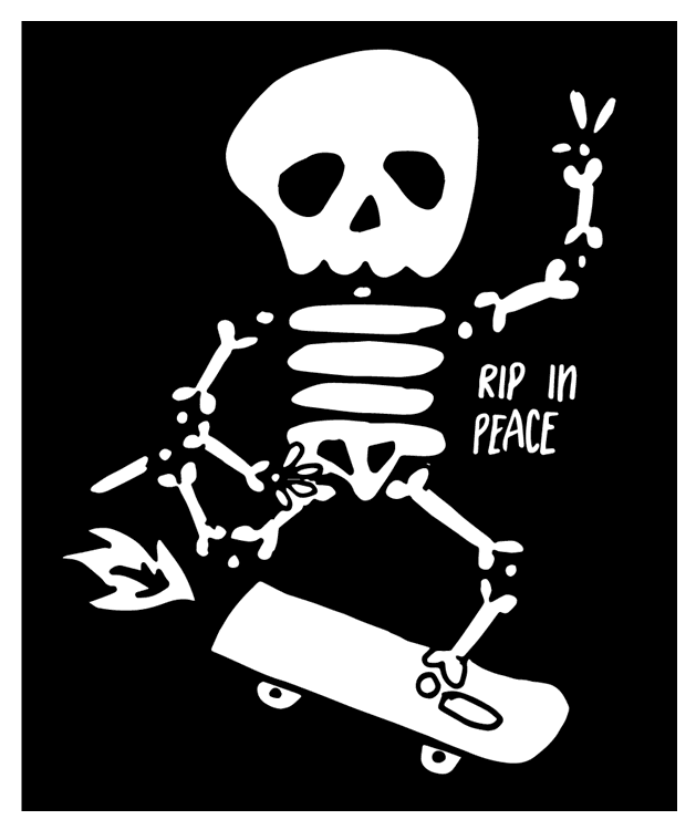 RIP Skull Peace Skeleton
