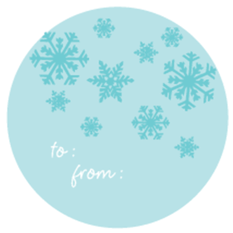 Christmas Tag Snowflakes Circle