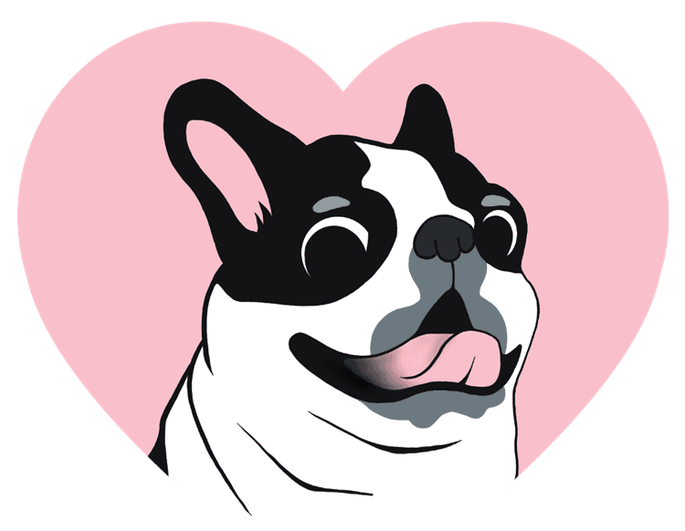 Boston Terrier Pink Love Heart