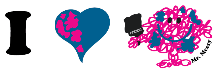 I Love Mr. Messy Painted Heart