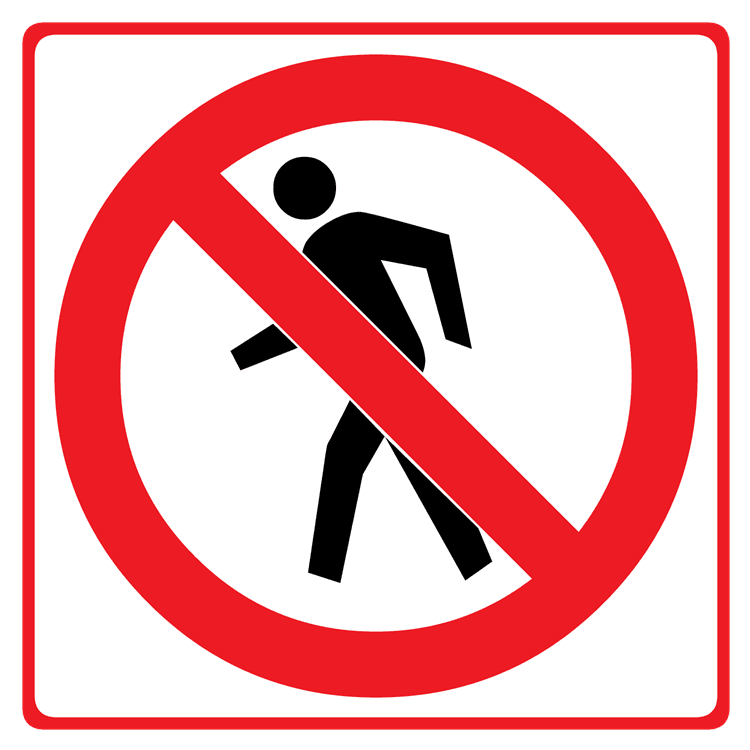 no pedestrians