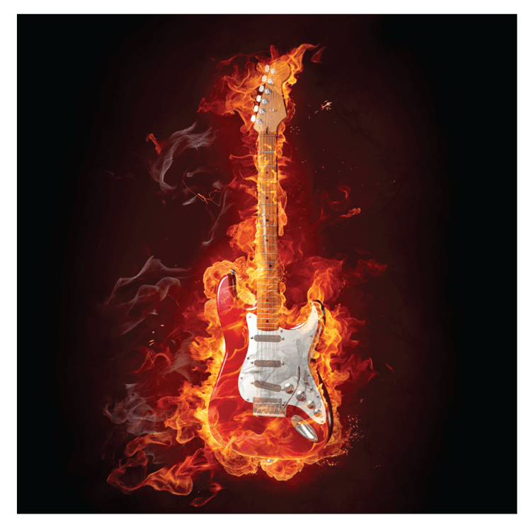 Flaming Guitar Background