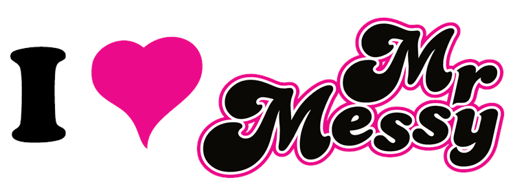 I Love Mr. Messy Script Heart