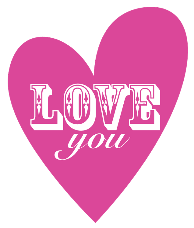Pink Love You Heart