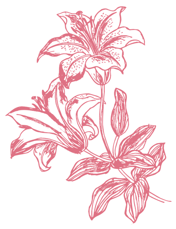 Pink Ink Flower Branch