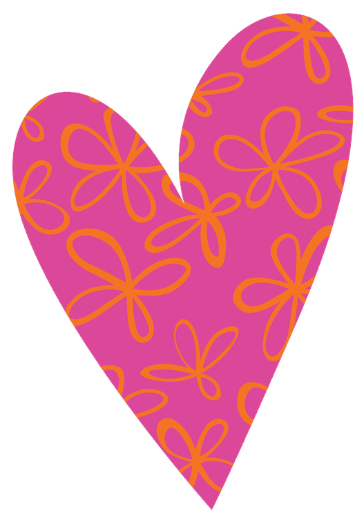 Pink Floral Love Heart