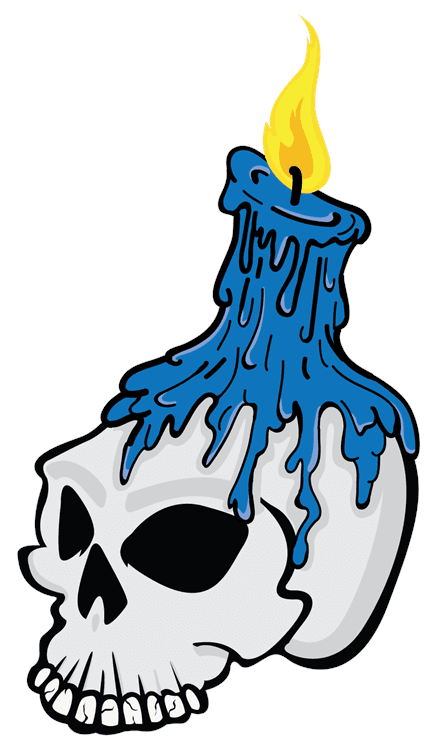 Blue Skull Candle