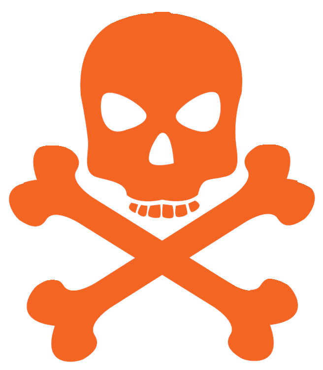 Orange Skull Crossbones