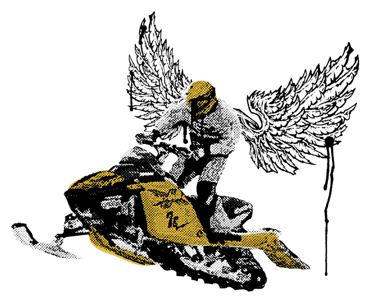 Ski Mobile Angel Wings